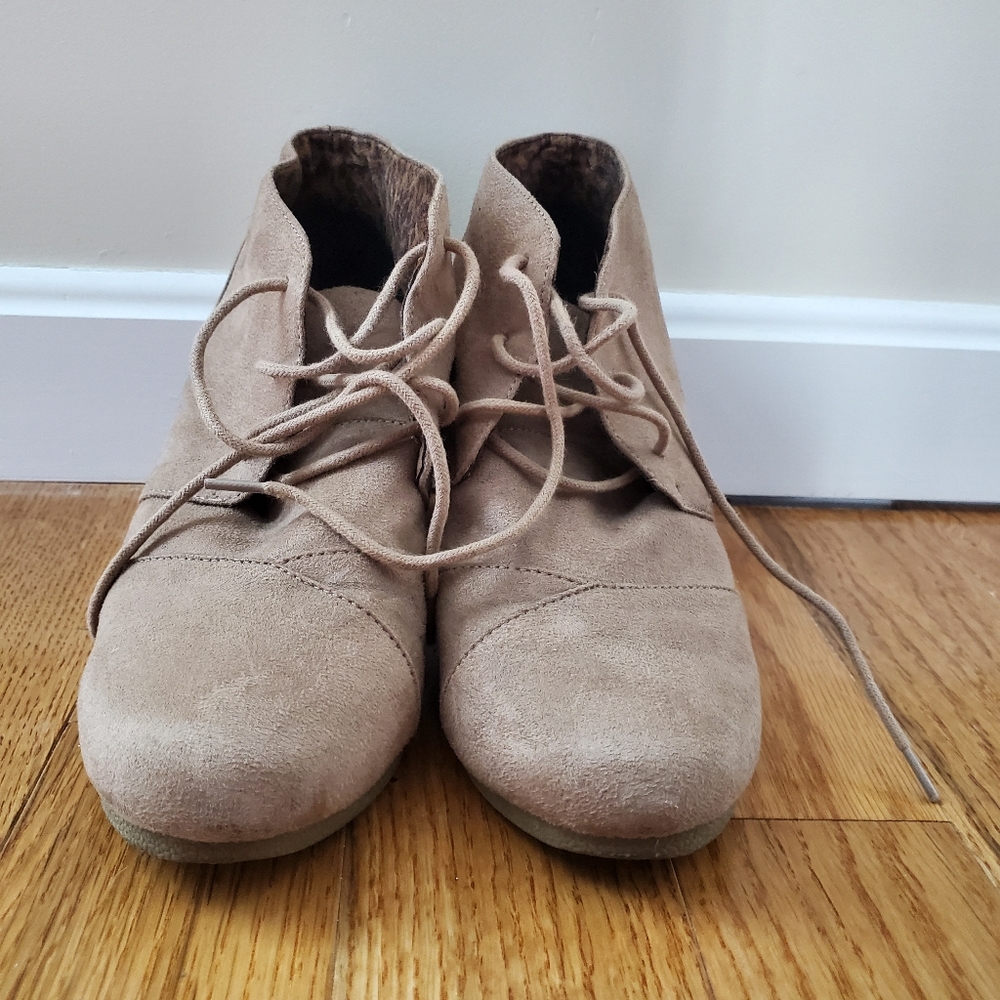 Platform suede booties